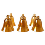Set of Six Vintage Peach Lustre Glass Cloche Bells, Mid-Century, circa 1950s