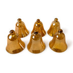 Set of Six Vintage Peach Lustre Glass Cloche Bells, Mid-Century, circa 1950s