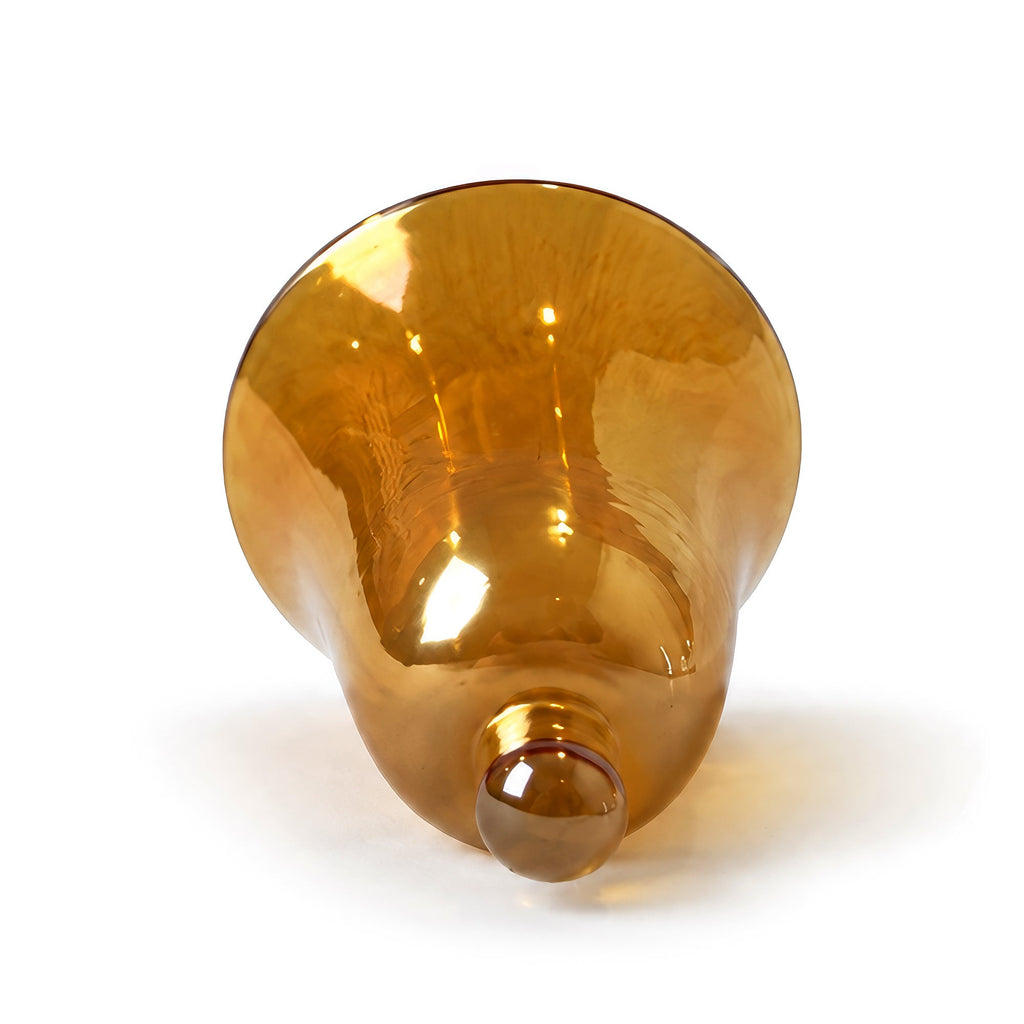 Set of Six Vintage Peach Lustre Glass Cloche Bells, Mid-Century, circa 1950s