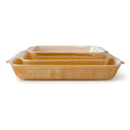 Set of 3 Vintage Fire-King Peach Lustre Baking Dishes, 1950s
