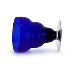 Set of Four Vintage Cobalt Blue Glass Cups with Lobed Rim