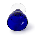 Set of Four Vintage Cobalt Blue Glass Cups with Lobed Rim