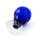 Set of Four Vintage Cobalt Blue Glass Cups with Lobed Rim