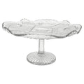 Antique American Pressed Glass Compote, Oval, Floral Motifs, 1890-1910