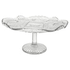 Antique American Pressed Glass Compote, Oval, Floral Motifs, 1890-1910