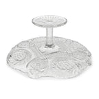 Antique American Pressed Glass Compote, Oval, Floral Motifs, 1890-1910