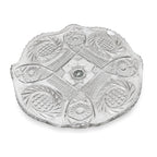 Antique American Pressed Glass Compote, Oval, Floral Motifs, 1890-1910