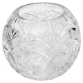 Antique American Cut Glass Vase, Spherical Design, Floral Motifs, 1900