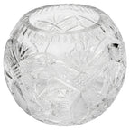 Antique American Cut Glass Vase, Spherical Design, Floral Motifs, 1900