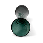 Set of Three Vintage Hand-Blown Turquoise Glass Vases with Swirled Texture