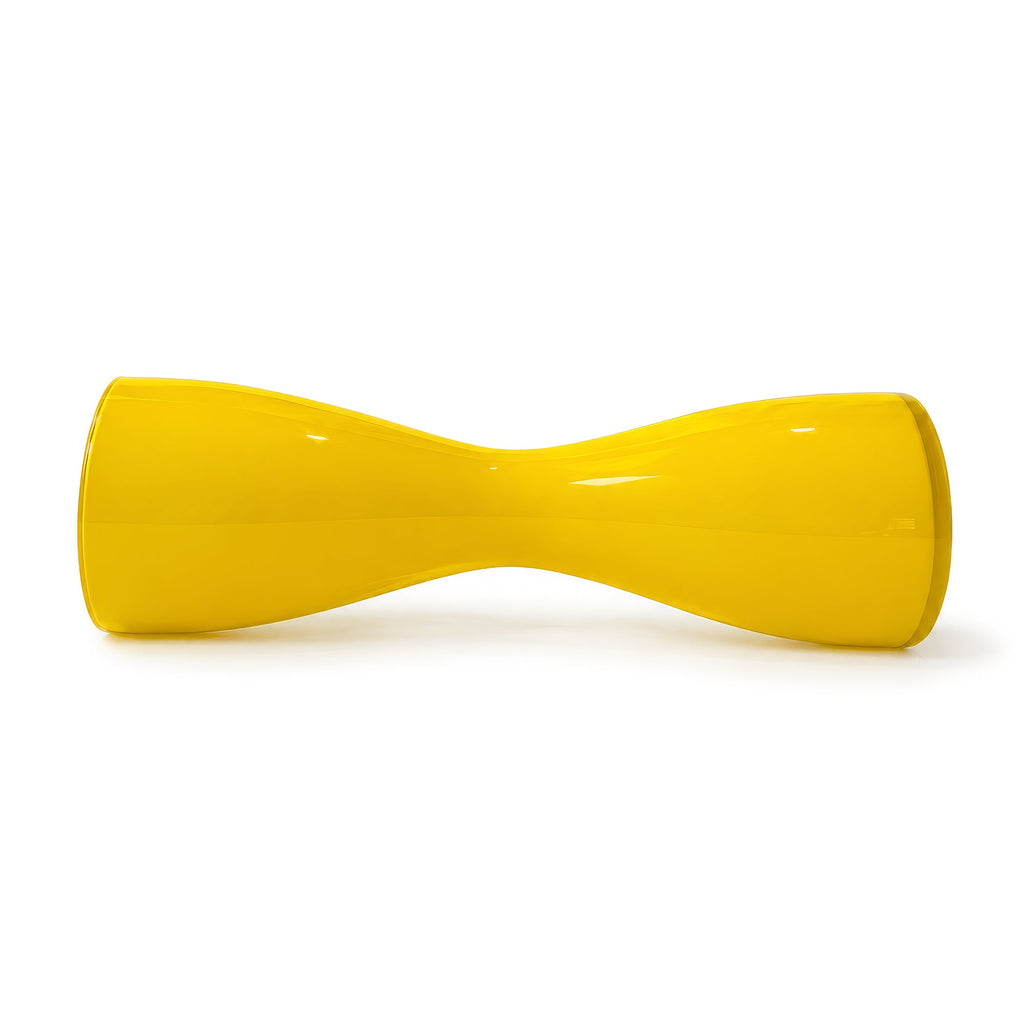 Yellow Hourglass-Shaped Decorative Base, Mid-Century Modern, 1950s