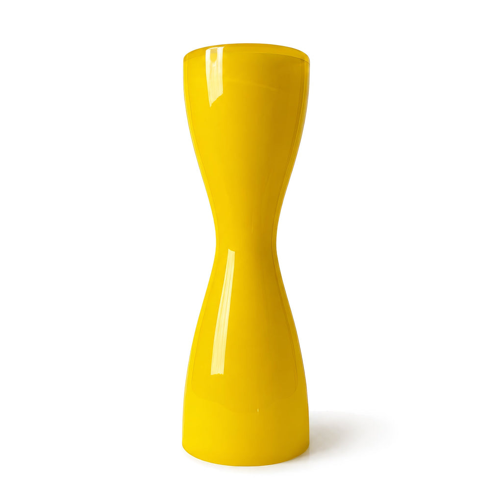 Yellow Hourglass-Shaped Decorative Base, Mid-Century Modern, 1950s