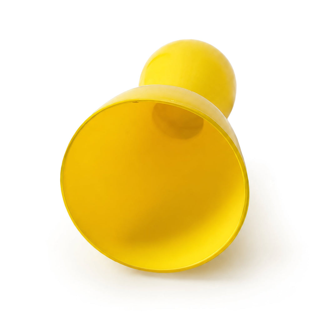 Yellow Hourglass-Shaped Decorative Base, Mid-Century Modern, 1950s