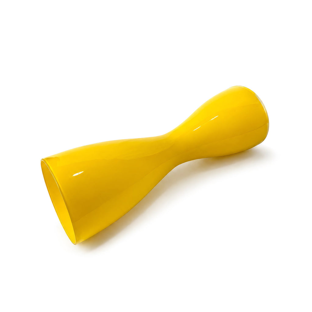 Yellow Hourglass-Shaped Decorative Base, Mid-Century Modern, 1950s