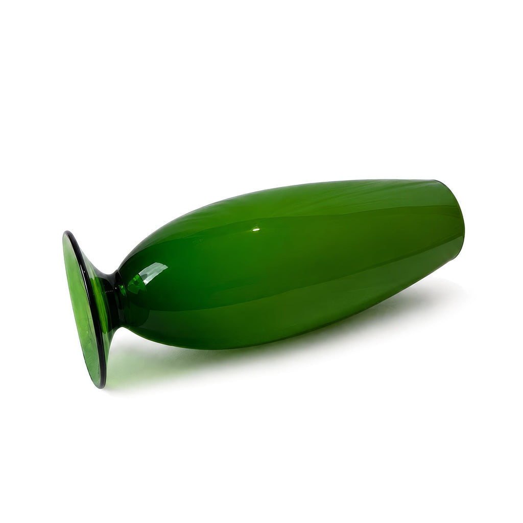 Vintage Green Glass Vase from Empoli, Italy, Mid-Century Modern, 1950s