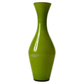 Sculptural Lime Green Empoli Glass Vase, Italy, Blown Glass, 1960s