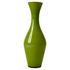 Sculptural Lime Green Empoli Glass Vase, Italy, Blown Glass, 1960s