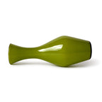 Sculptural Lime Green Empoli Glass Vase, Italy, Blown Glass, 1960s