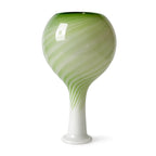 Vintage Murano Glass Vase, Green and White Spiral Design, Italy, 1970s