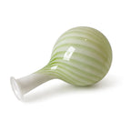 Vintage Murano Glass Vase, Green and White Spiral Design, Italy, 1970s