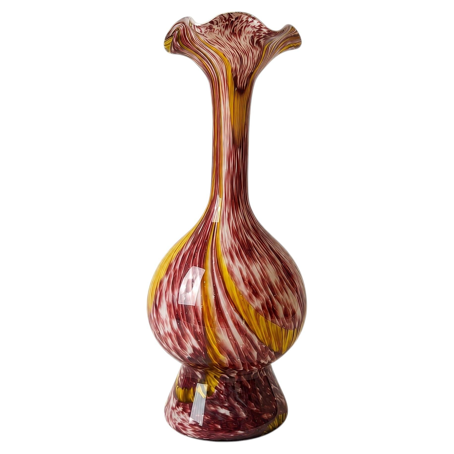 Sculptural Murano Art Glass Vase, Corroso Technique, Mid-Century, 1960