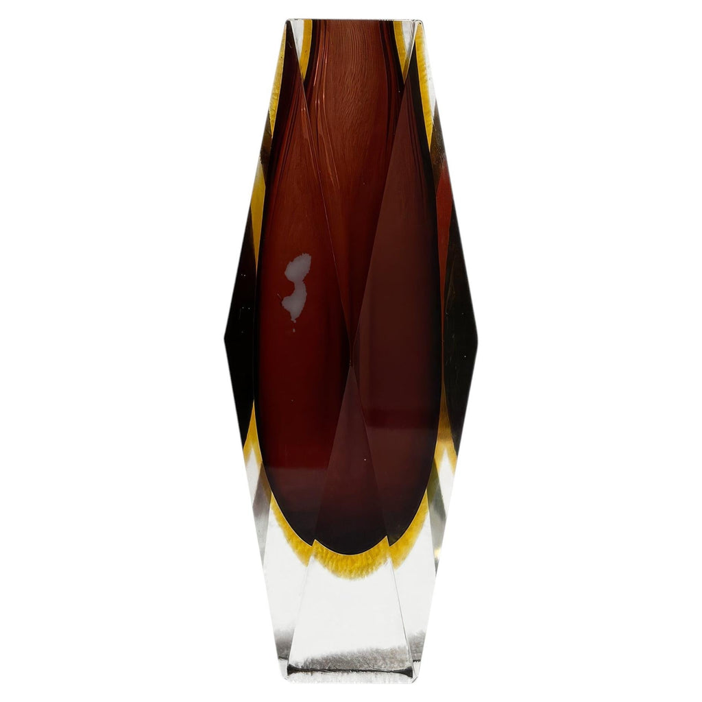 Sculptural Murano Glass Vase, Sommerso Technique, Circa 1960