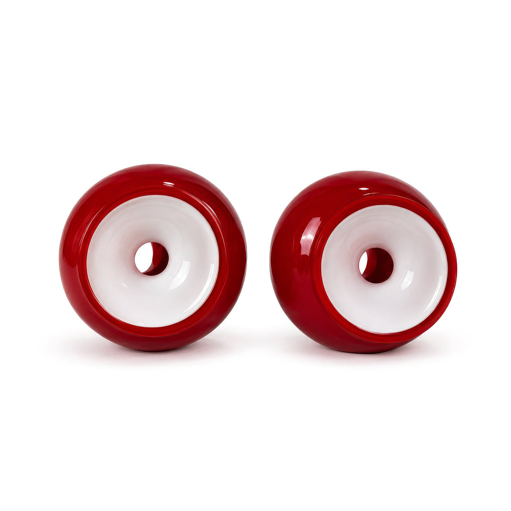 Pair of Ruby Red Art Glass Vases, Mid-Century Danish Design