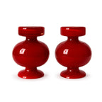 Pair of Ruby Red Art Glass Vases, Mid-Century Danish Design
