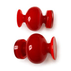 Pair of Ruby Red Art Glass Vases, Mid-Century Danish Design