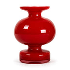 Pair of Ruby Red Art Glass Vases, Mid-Century Danish Design