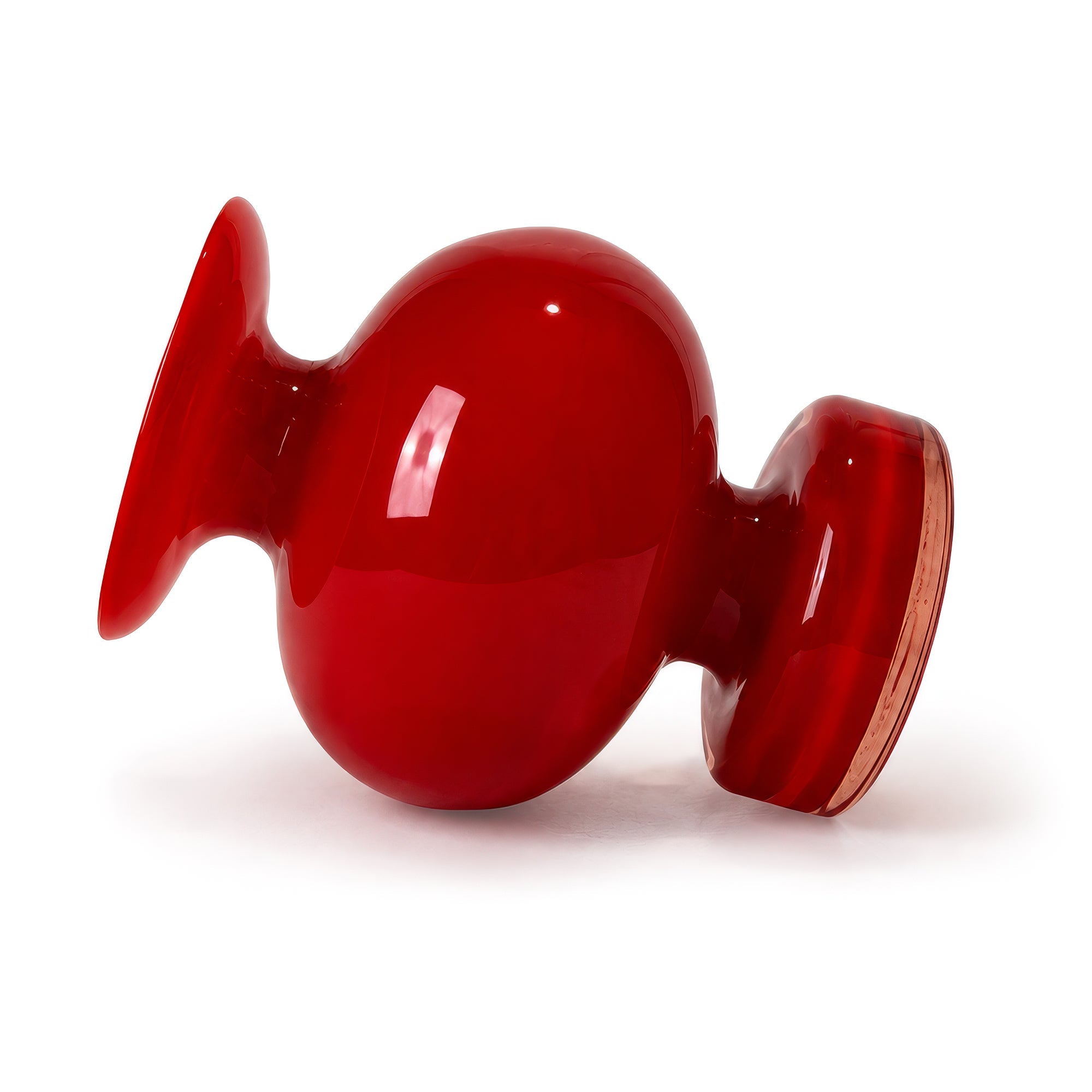 Pair of Ruby Red Art Glass Vases, Mid-Century Danish Design