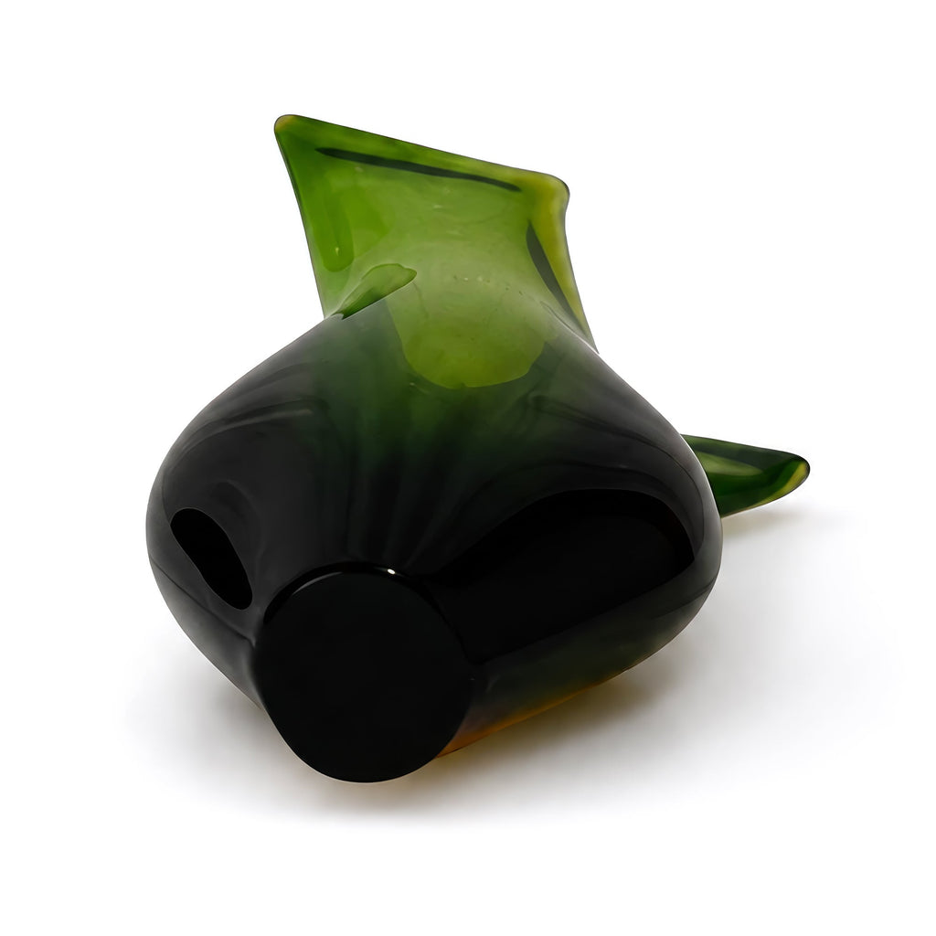Murano Sommerso Glass Vases, Green &amp; Orange, Italy, 1970