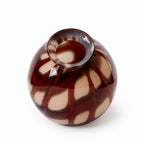 Mid-Century Murano Art Glass Vases, Red and White Filigree, 1960