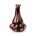 Mid-Century Murano Art Glass Vases, Red and White Filigree, 1960
