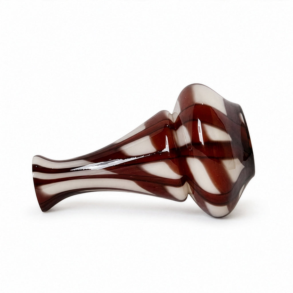 Mid-Century Murano Art Glass Vases, Red and White Filigree, 1960