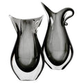 Pair of Mid-Century Murano Sommerso Glass Bases in Fumé Gray