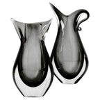 Pair of Mid-Century Murano Sommerso Glass Bases in Fumé Gray