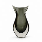 Pair of Mid-Century Murano Sommerso Glass Bases in Fumé Gray