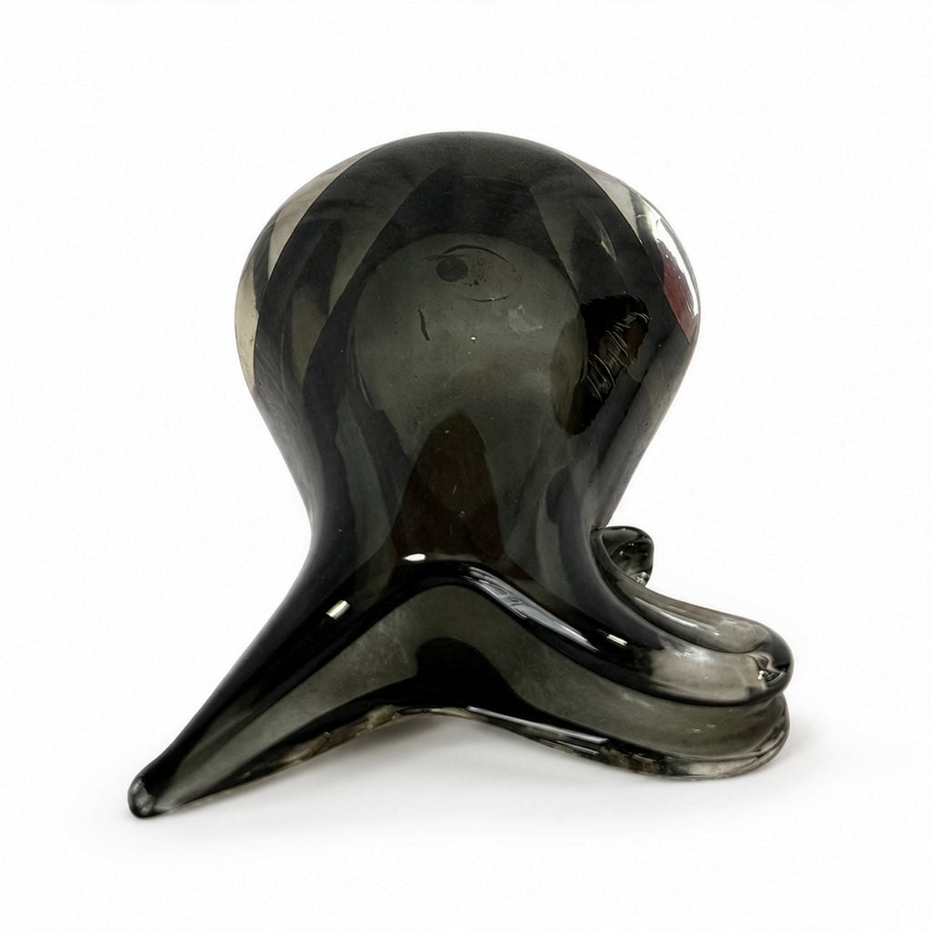 Pair of Mid-Century Murano Sommerso Glass Bases in Fumé Gray