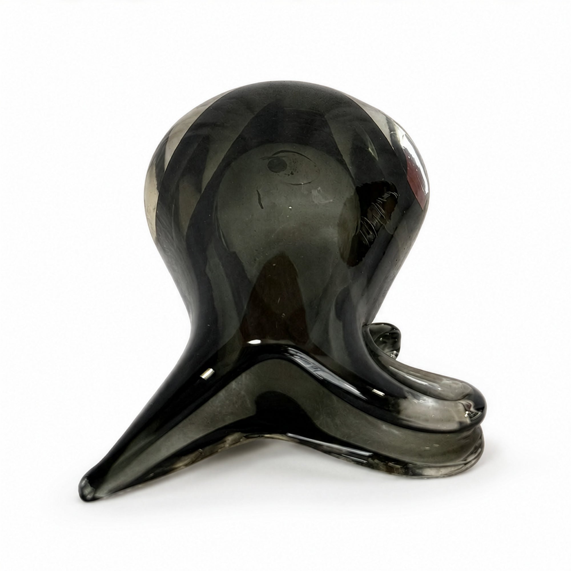 Pair of Mid-Century Murano Sommerso Glass Bases in Fumé Gray