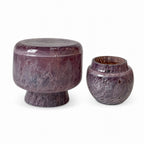 Mid-Century Modern Scandinavian Amethyst Crackle Glass Lidded Vase