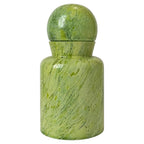 Mid-Century Modern Scandinavian Green Crackle Glass Lidded Vase