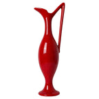 Sculptural German Ceramic Vase, Glossy Red Glaze, Mid-Century