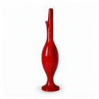 Sculptural German Ceramic Vase, Glossy Red Glaze, Mid-Century