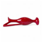 Sculptural German Ceramic Vase, Glossy Red Glaze, Mid-Century