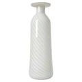 1970s Murano Glass Bottle with White Spiral Filigree, Vintage Italian