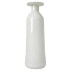 1970s Murano Glass Bottle with White Spiral Filigree, Vintage Italian