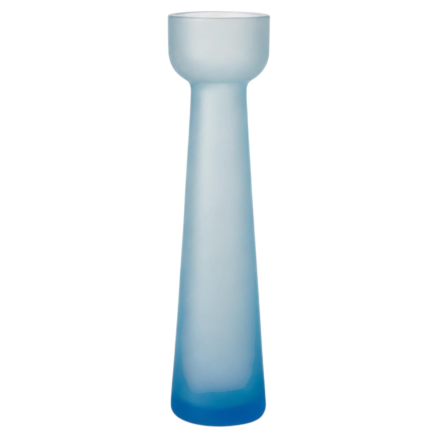 Mid-Century Italian Handblown Sky Blue Art Glass Vase, Circa 1970
