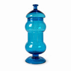 Set of Three Italian Blue Glass Apothecary Jars, Empoli Style, Late 20th Century