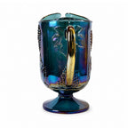 Vintage Iridescent Blue Glassware Set with Pitcher and Tumblers, 1970